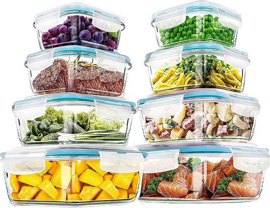Glas Lunchbox Bento Met Deksel en Borosilicaat Glazen Bakjes - Mode Vibes