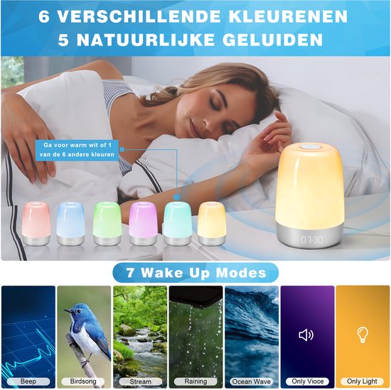 Wake-up Light met Natuurgeluiden en Zonsopgangsimulatie