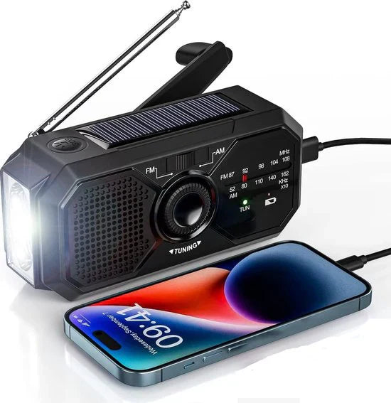 Noodradio Opwindbaar met Zaklamp en FM Radio - Mode Vibes