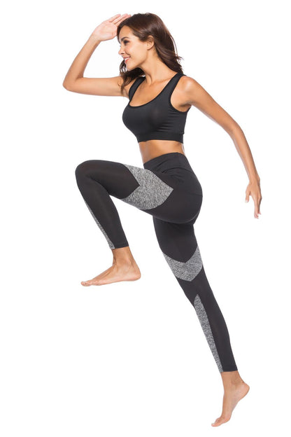 Dames Sport Legging Hoge Taille met Kleurvlakken