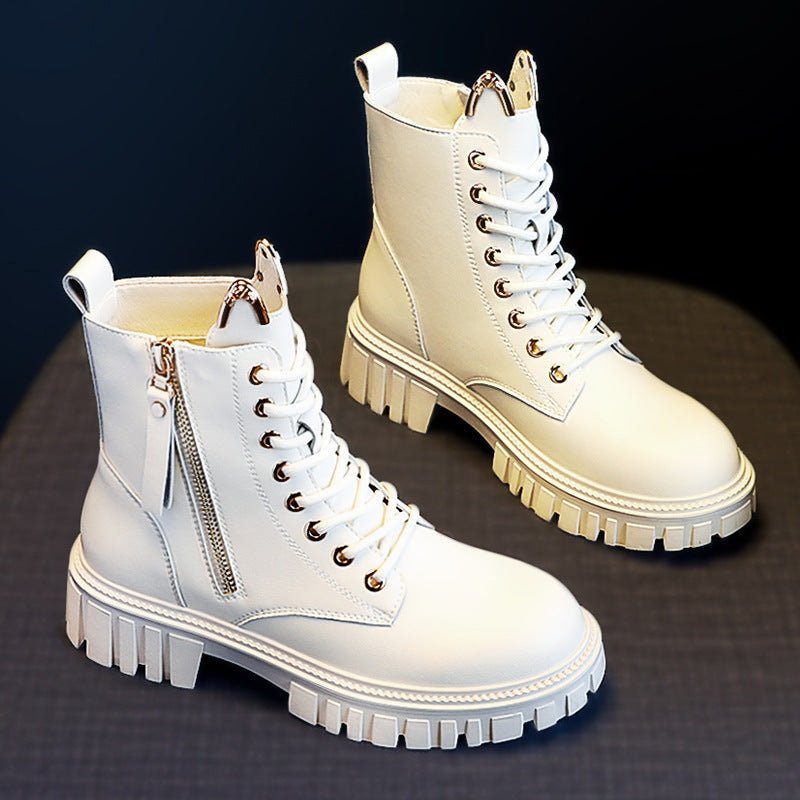 Dames Boots met Rits en Veters Trendy Design