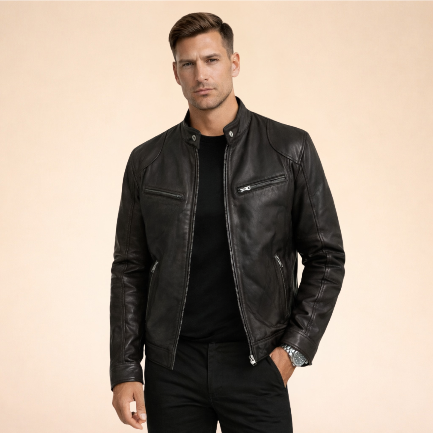 Ruben | Elegant Leren Jack Voor Een Tijdloze Look