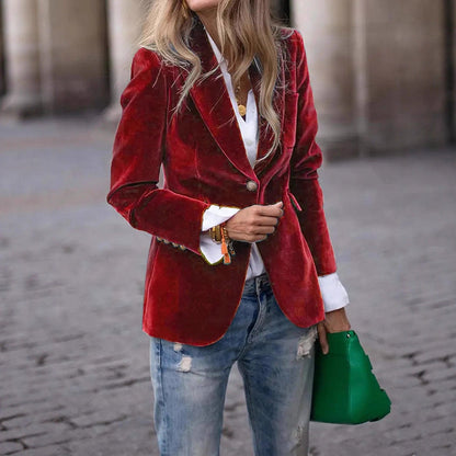 Dames Blazer Fluwelen Trendy Look