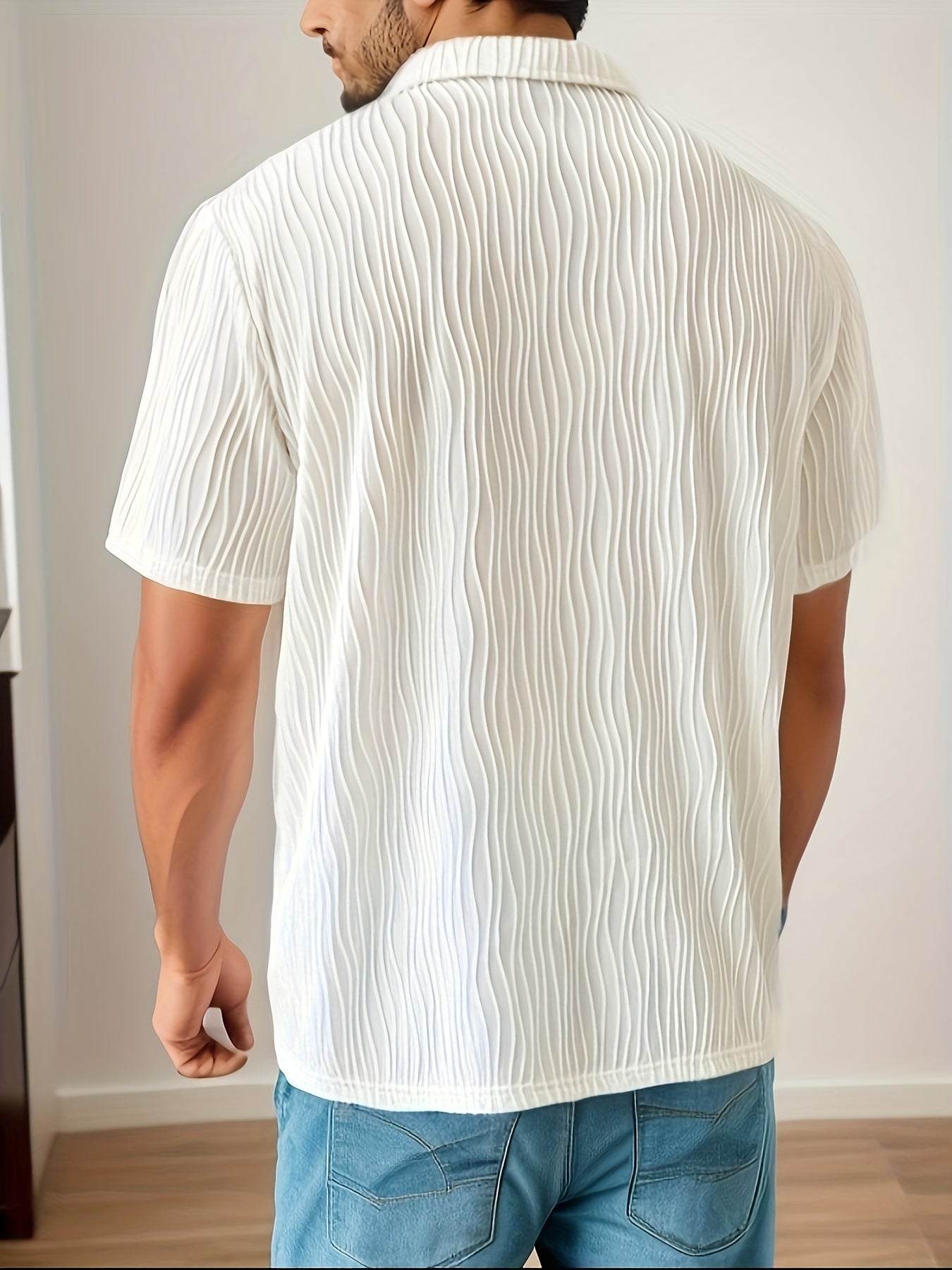 Golfshirt Gestreept Casual Wit voor Heren