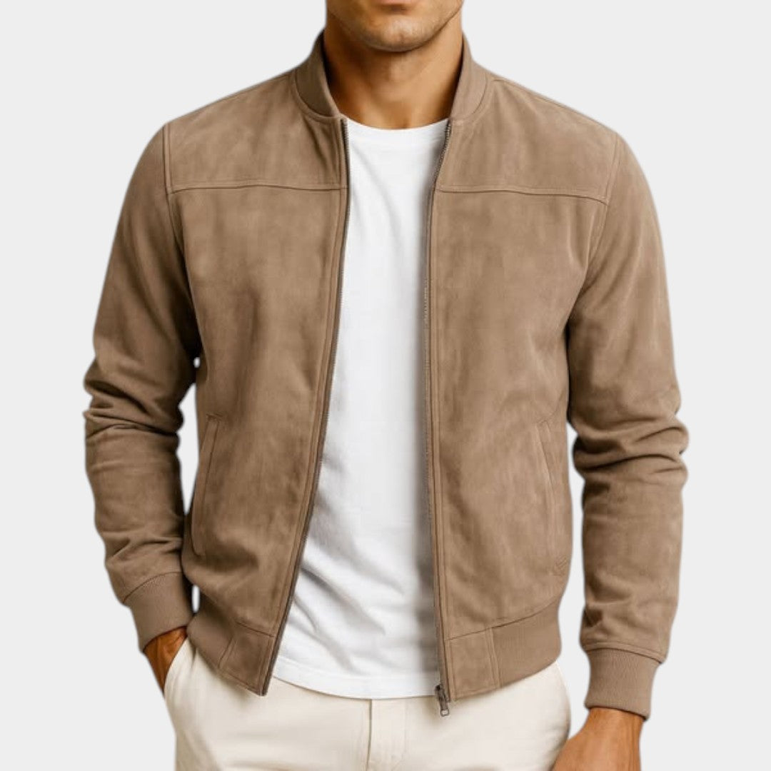 Heren Bomberjack Suède Regular Fit - Mode Vibes

