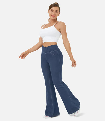 Dames Jeans Bootcut Rode Stijlvolle Broek - Mode Vibes