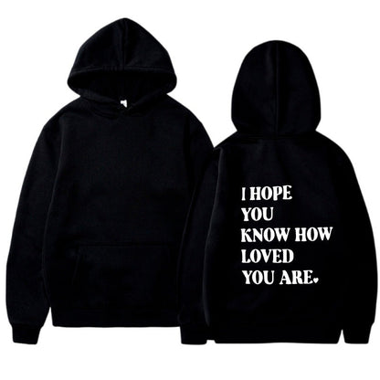 Dames Hoodie Self Love Text Print Zwart Trendy