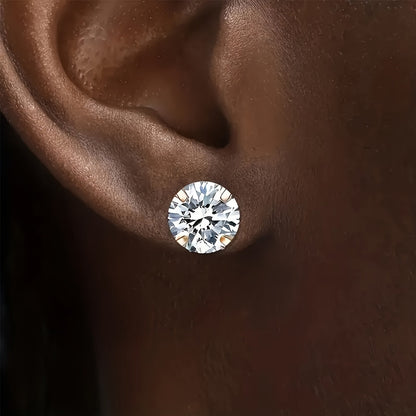 Titanium Oorknopjes met Zirkonia Steen Zilverkleurig Lumen