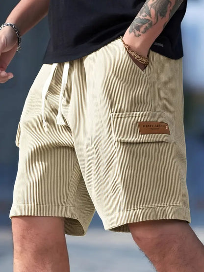 Herense Zomerbroek Cargo Beige Corduroy Stijlvol - Mode Vibes