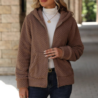 Dames Teddy Vest Warm en Zachte met Capuchon