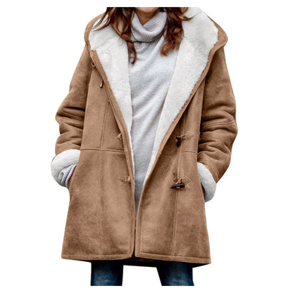 Dames Jas met Sherpa Voering en Toggle Sluiting Warm Luxe Birouze