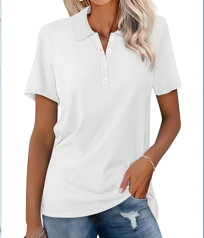 Dames Polo Top Kortemouw Basic Zomer
