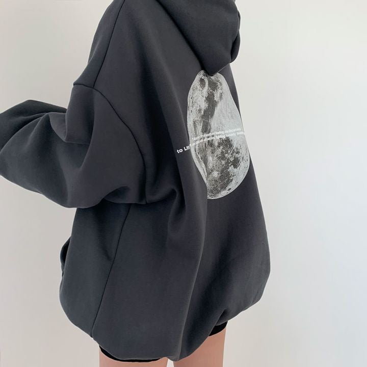 Dames Hoodie Space Print Casual Streetwear