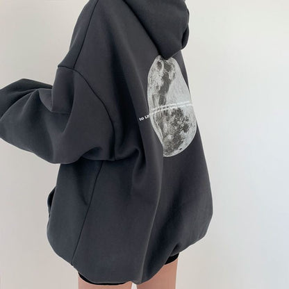 Dames Hoodie Space Print Casual Streetwear