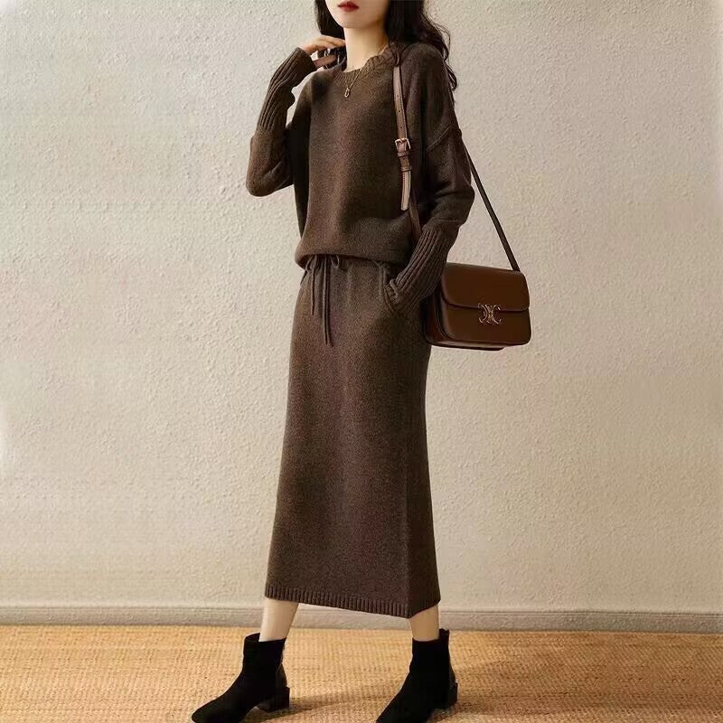 Dames Gebreide Set Rok en Trui Stijlvolle Kleding - Mode Vibes