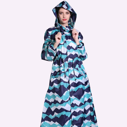Dames Regenjas Lange Lichtgewicht Met Trendy Print