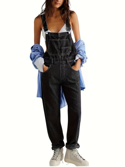 Dames Denim Jumpsuit Elegant Comfortabel voor Dagelijks Gebruik