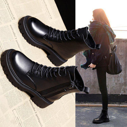 Dames Winter Boots Stevige Comfortabele Chunky met Veters