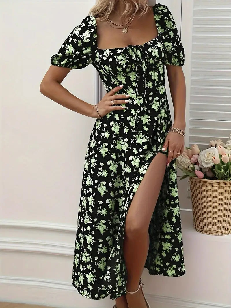 Jurk met split voor vrouwen lente zomer collectie