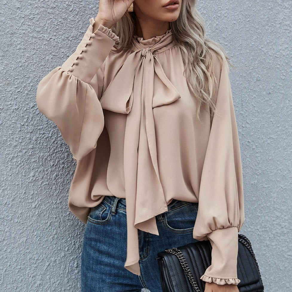 Dames Blouse met Strikdetail Stijlvol en Chique - Mode Vibes