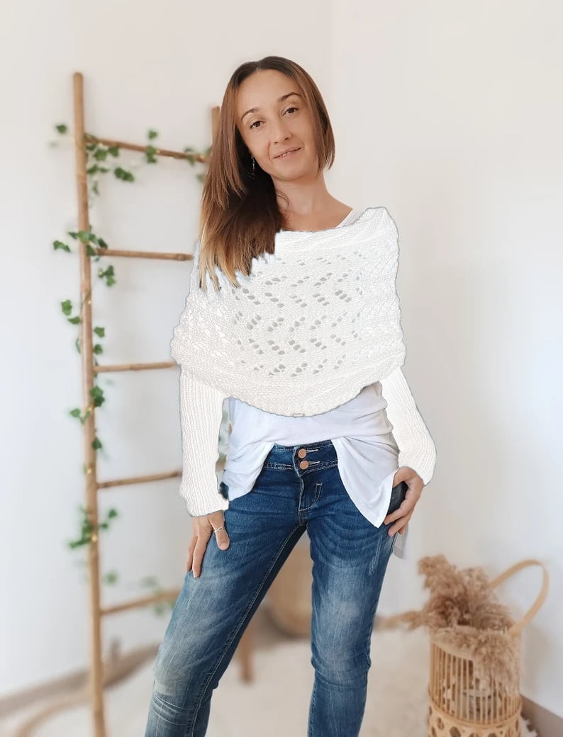 Chique Warmte - Elegante Gebreide Sjaal voor Vrouwen
