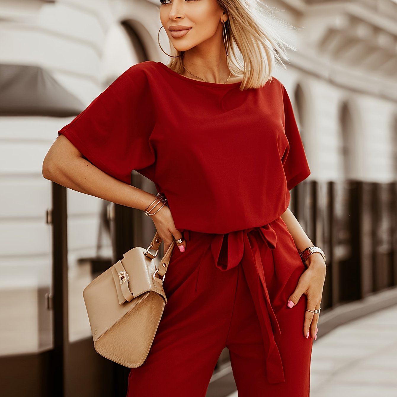 VELANORA - Brede Pijpen Jumpsuit