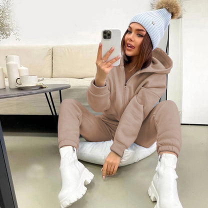 Dames Joggingpak Soft Jogger en Hoodie Zacht Grijs - Mode Vibes
