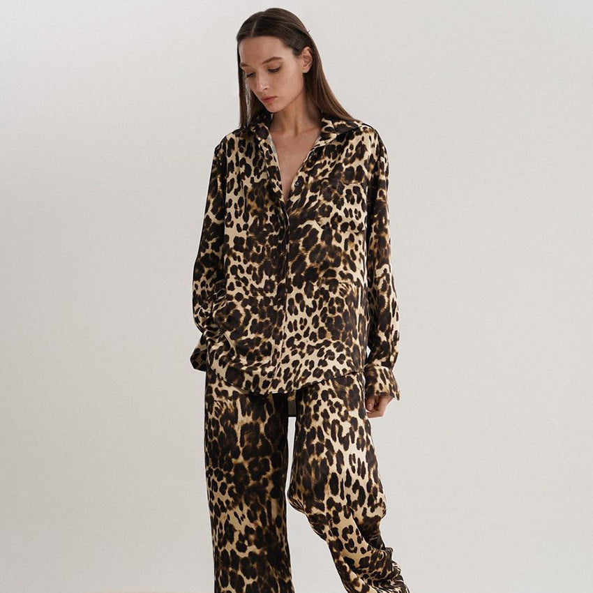 Dames Pyjama Set Panterprint Zacht Tweedelig