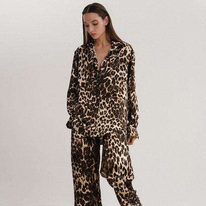 Dames Pyjama Set Panterprint Zacht Tweedelig