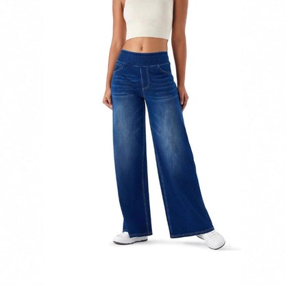 Dames Denim Broek Wijd Model met Stretch