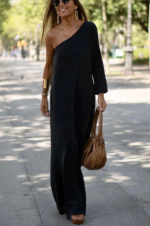 Maxi Jurk Eén Schouder Zomerjurk Vrouw - Mode Vibes