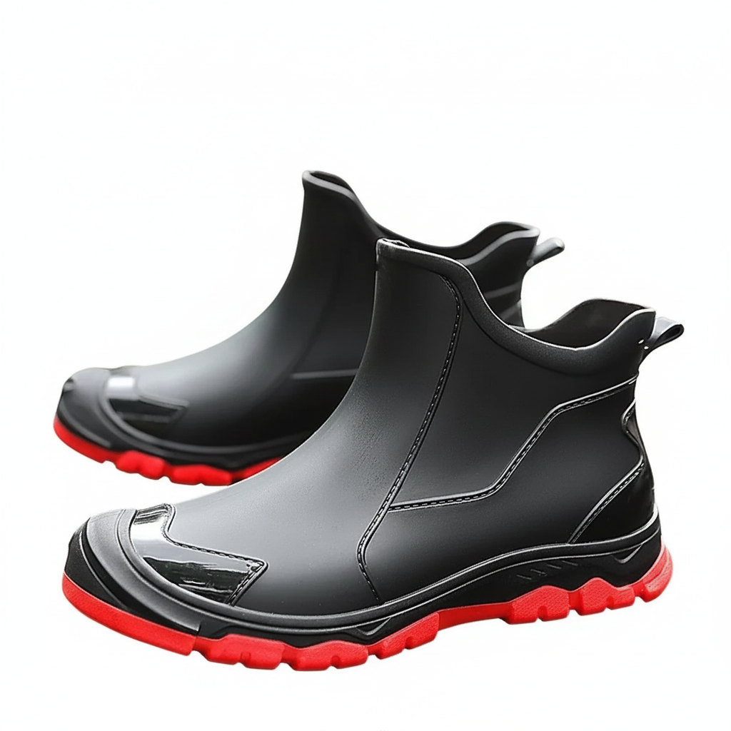 Heren Robuuste Enkellaars Regenlaarzen met Antislip Zool