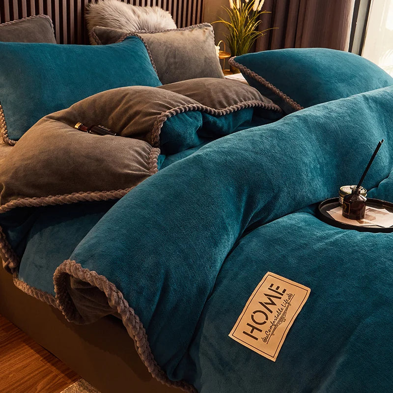 Zachte Fleece Dekbedovertrek Set Luxe Fluwelen Dekbed