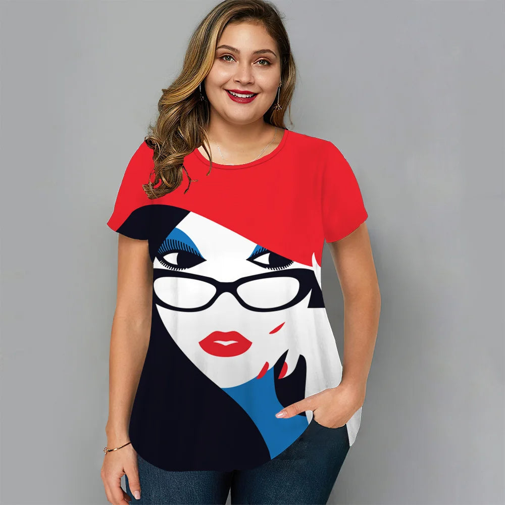 Dames Plus-Size T-Shirt Casual Stijlvol Mode - Mode Vibes