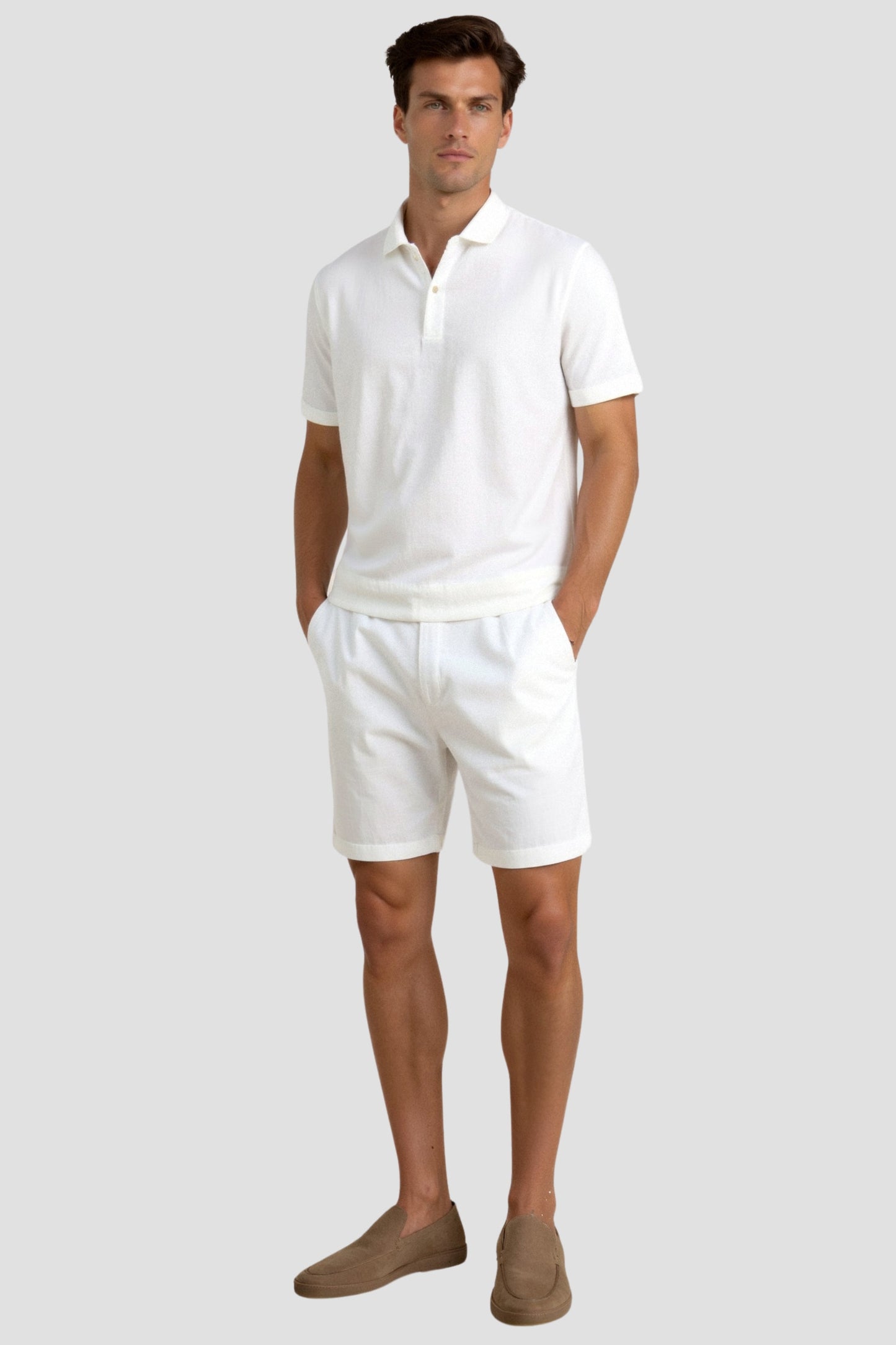 Heren Shorts Beige Met Koord Comfortabel Zomerbroek