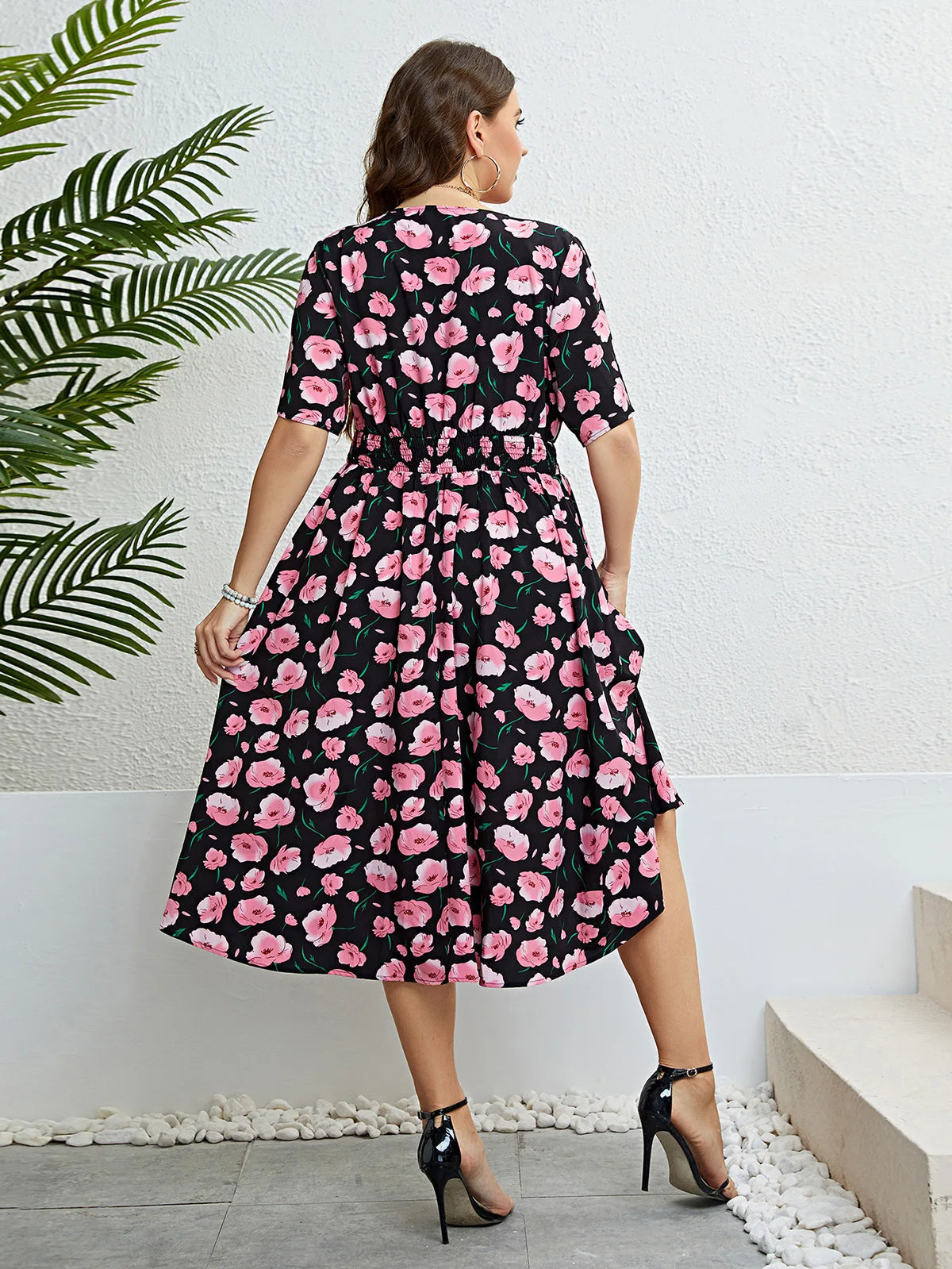 Plus-Size Zomerjurk Vrolijke Floral Print