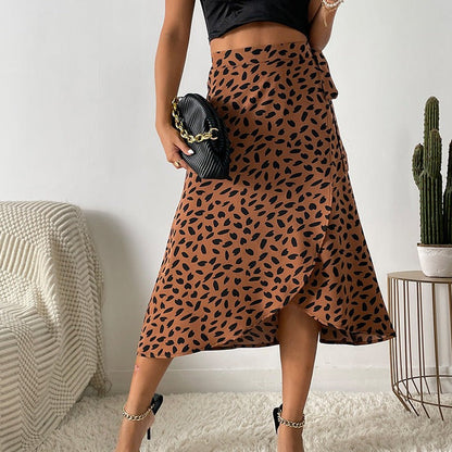 Rok met Dierenprint en Ruches voor Vrouw