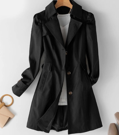 Dames Trenchcoat Halflang Met Knopen Klassiek Design