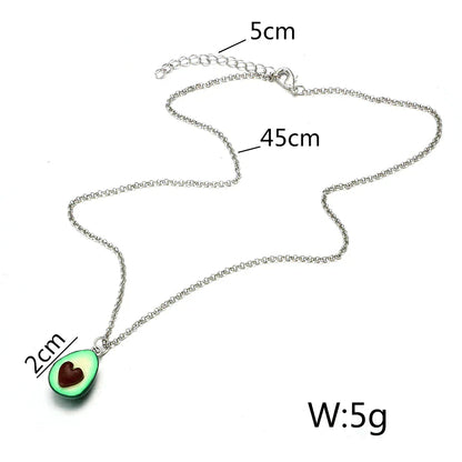 Avocadoketting Hartvormig Vriendenketting Uniek Zilver