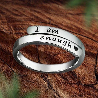 Zilveren Ring Motivatie I Am Enough Zelfvertrouwen
