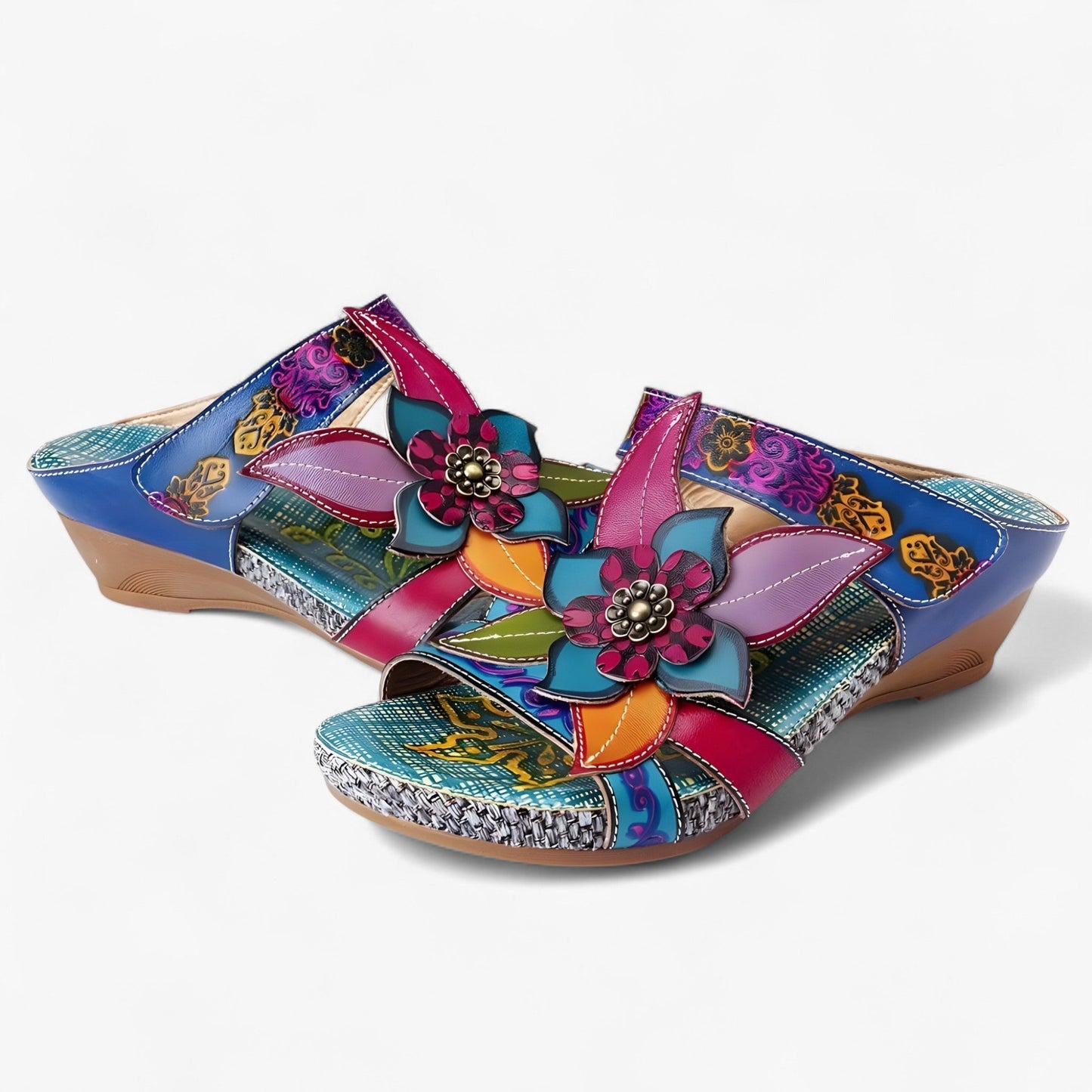 Vrouwelijke Sandalen met Gevlochten Banden Boho Stijl