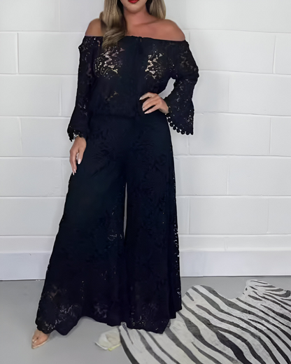 Kanten Jurk Zonder Schouder Elegant Boho Chic Stijl