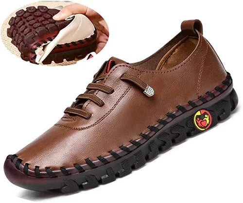 Dames Loafer Comfortabel Plat Leer