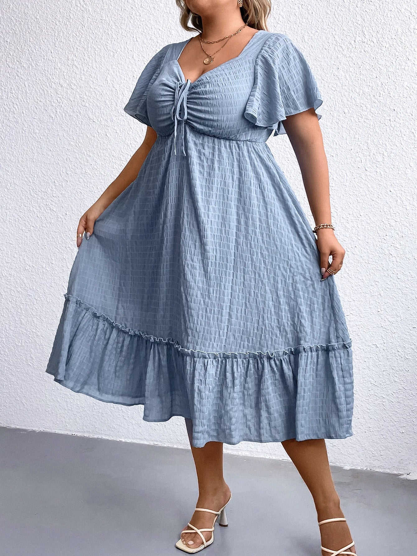 Plus-Size Zomerjurk Vintage Stijl Vrouwelijk