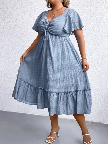 Plus-Size Zomerjurk Vintage Stijl Vrouwelijk