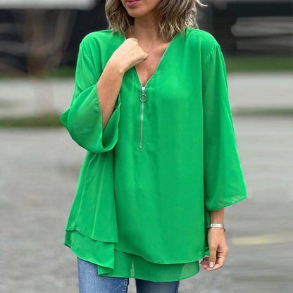 Variant image for Aria | Camicia Leggera in Chiffon con Chiusura a Cerniera-9