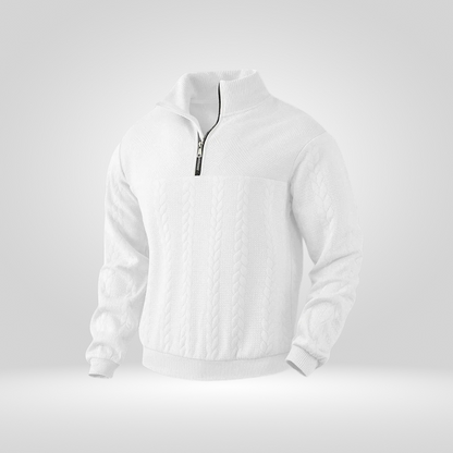 Heren Trui Half-Zip met Henry Kraag Stijlvol en Comfortabel