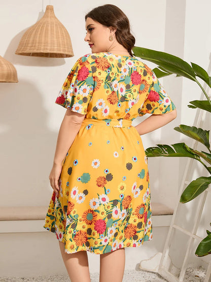 Midi-jurk voor Vrouw Zomer Trendy Korte Mouw
