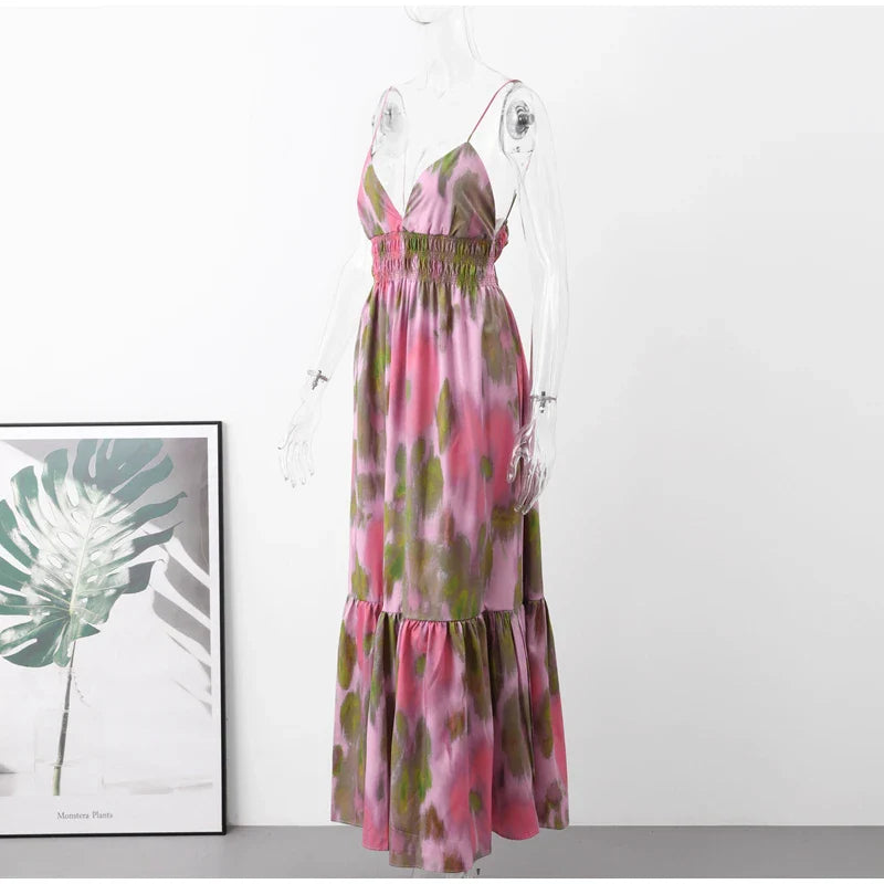 Maxi Jurk Vintage Stijl Lange Zomerjurk voor Vrouw
