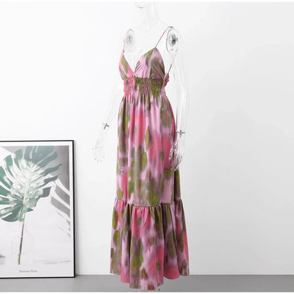 Maxi Jurk Vintage Stijl Lange Zomerjurk voor Vrouw